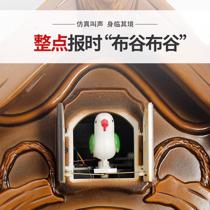 ヨーロッパのレトロな鹿の頭の掛け時計の客間の高級感の装飾の鐘の布谷の鳥は全体の時を点検します。