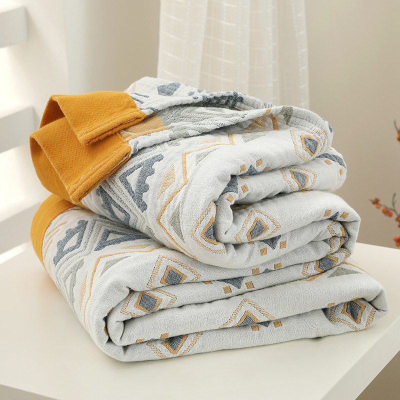 Thickened cotton gauze quilt, cotton single and double towel quilt, air-conditioned blanket, nap blanket, lunch break