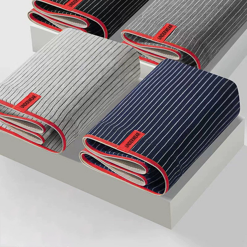 Source фабричное Мужское нижнее белье из полиэфирного волокна, приятные для кожи удобные оптовые полосатые динамические брюки-боксеры со средней талией, взрывы