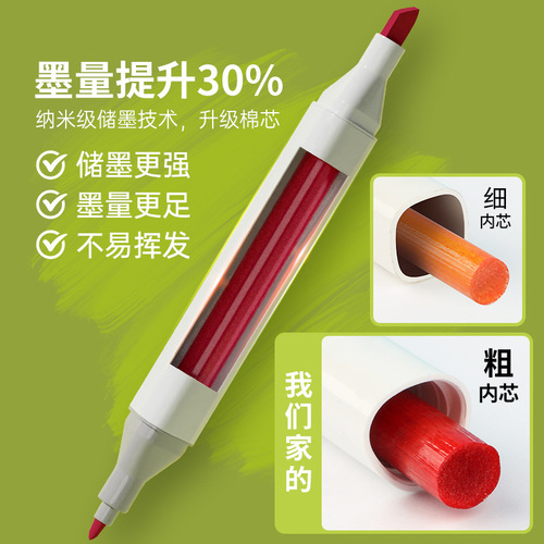 Montmartre double-head marker pen set training institution wholesale student 80-color large-head alcohol oil-based marker pen