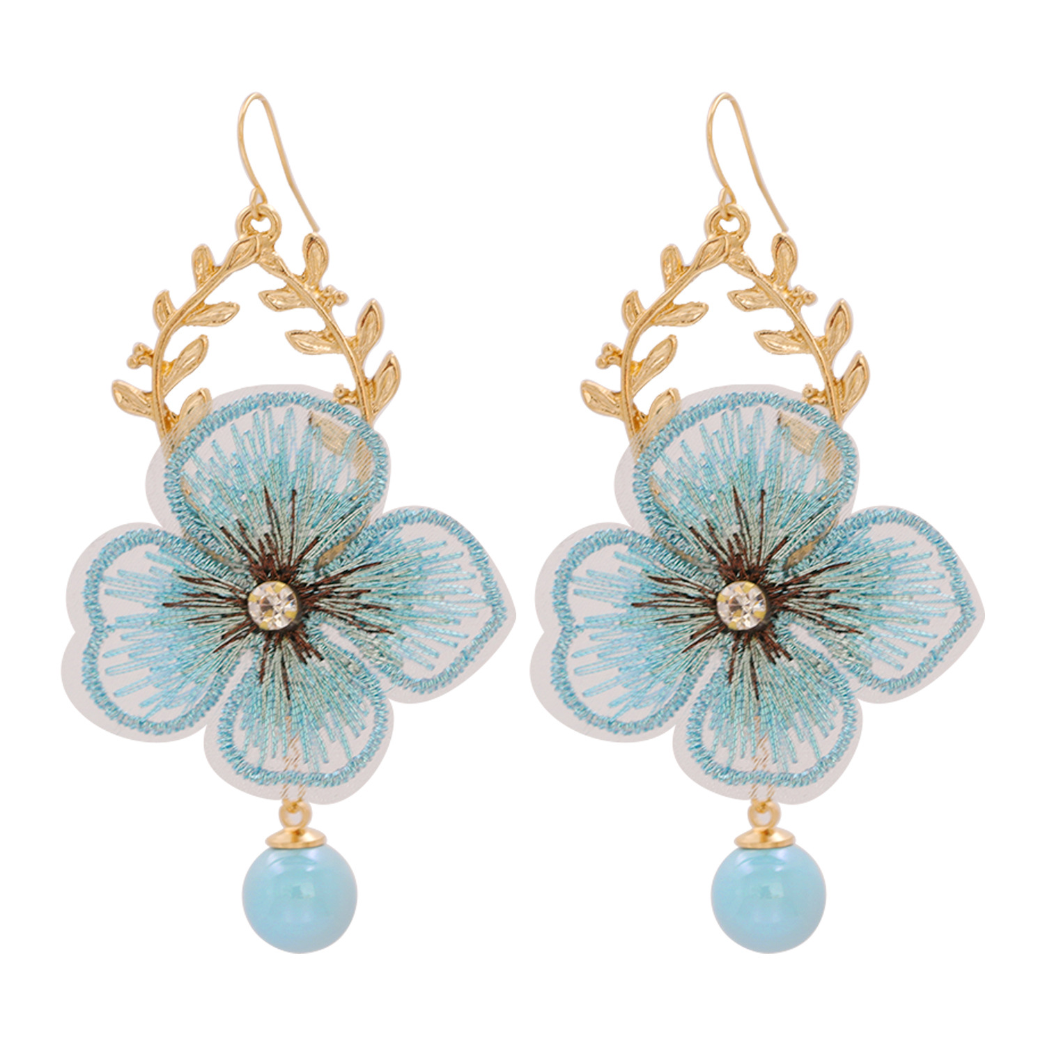 Bohemian Flower Mesh Petal Earrings Wholesale display picture 4