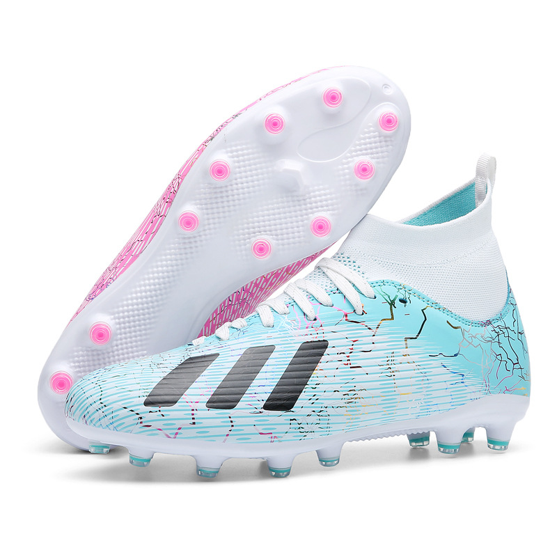 Nuevos zapatos de fútbol hombres y mujeres transpirables mandarina pato color alto casual largo uñas zapatos de fútbol hierba más tamaño zapatos de entrenamiento