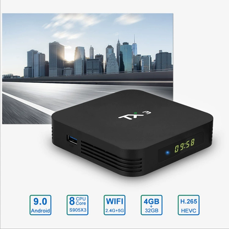 TX3 S905X3 ТВ-приставка 4GB/32GB Android 9.0, двухдиапазонный HD сетевой плеер