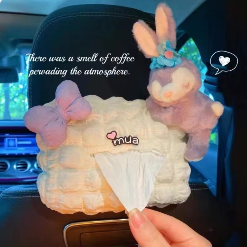 Caja de pañuelos para coche de burbujas, caja de dibujo en coche, bolsa colgante, decoración linda creativa, accesorios para coche de celebridades de Internet colgantes