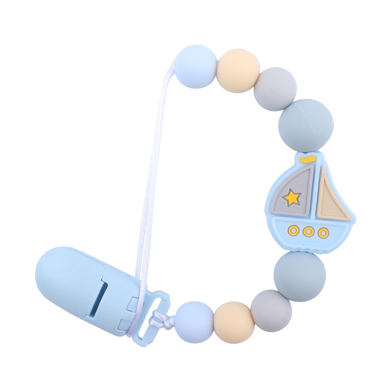 Suministros para bebés chupete Cadena de dibujos animados creativa vela mordedura de silicona cadena anti-gota molar Nuevo