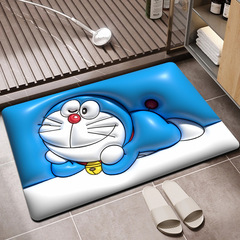 卡通哆啦a夢草莓熊地墊衛生間衛浴吸水地毯科技絨防滑墊子家用墊