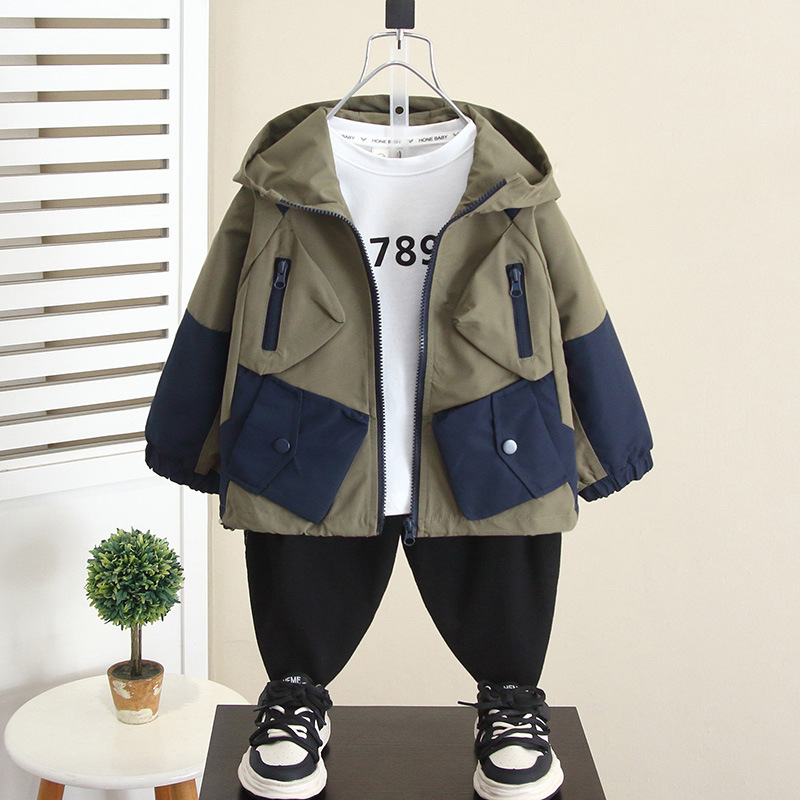 6184 ropa para niños chaqueta casual de otoño 2025 primavera y otoño nuevo estilo niño guapo chaqueta de calle frita ropa de otoño para bebés