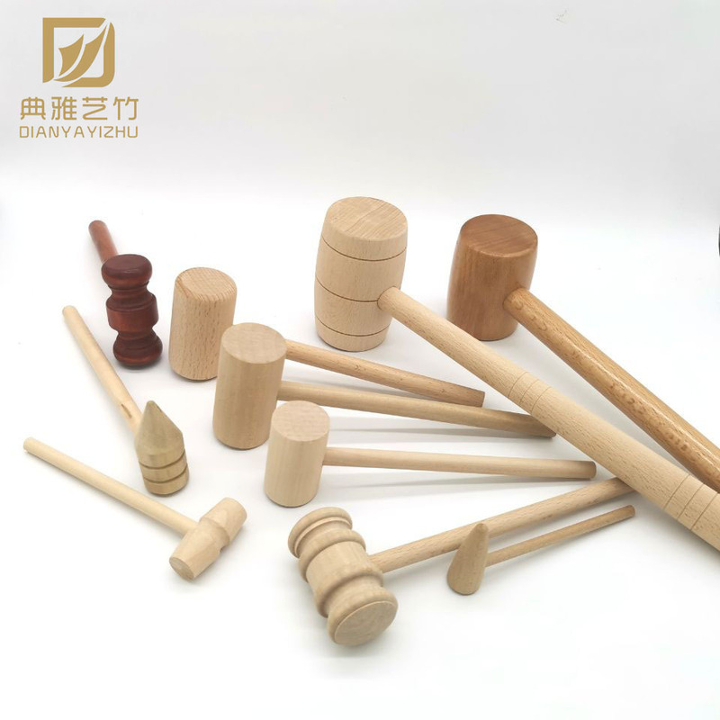 Wooden Massage Hammer Fan-Shaped Woodworking Hammer Solid Wood Small Wooden Hammer Kidsren's Toys Flat Head DIY Handmade Small Wooden Mallet