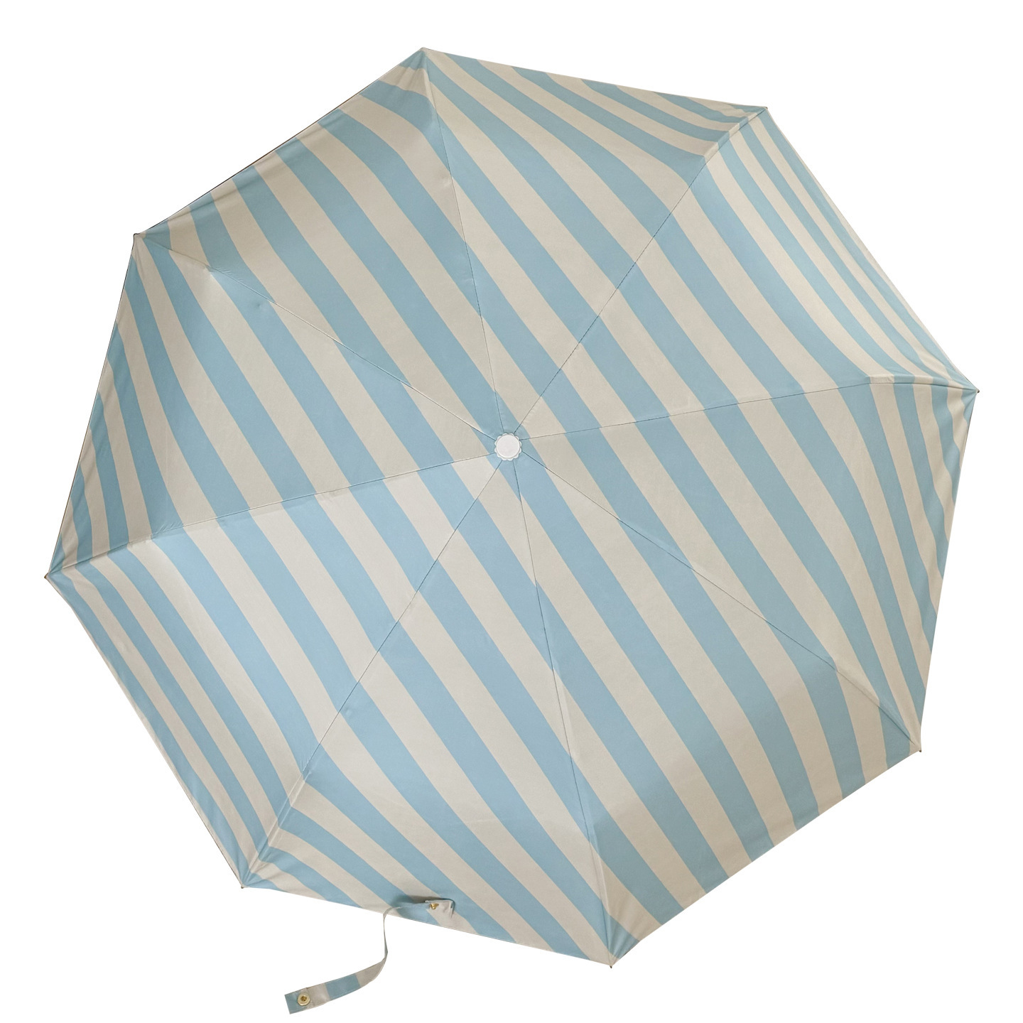 Korean-Style Striped And UV Protection Automatic Folding For Couples, Thickened Top Quality Black-Coated Reinforced Sun Umbrella_voghion.com