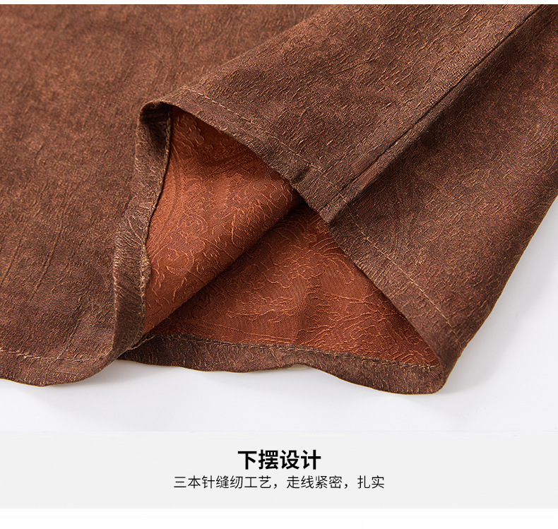 Áo sơ mi nam ngắn tay lụa phom rộng kiểu dáng thời trang — Màu vàng HT6206 chi tiết 17
