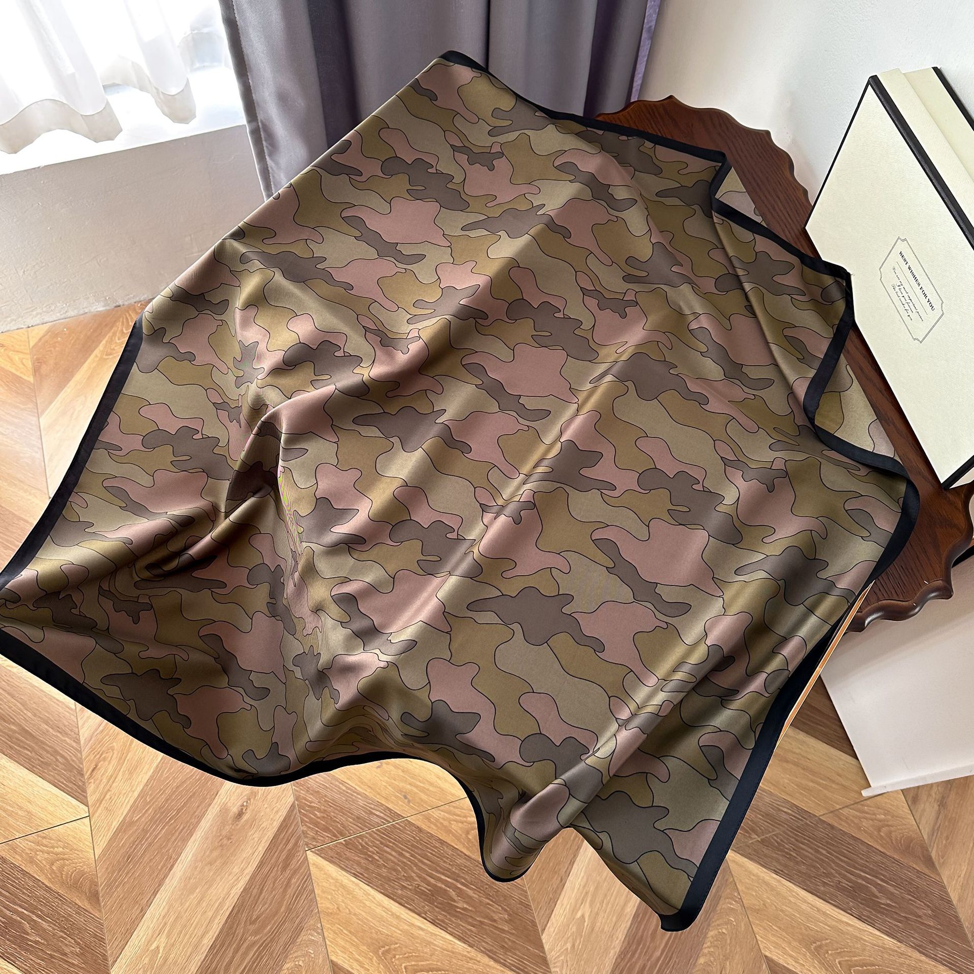 Twill silkesjal för kvinnor stor sjal för höst och vinter_voghion.com