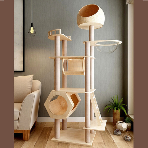Mengzhu large cat rack cat climbing rack wholesale solid wood cat nest jumping platform space capsule original luxury cat rack all-in-one