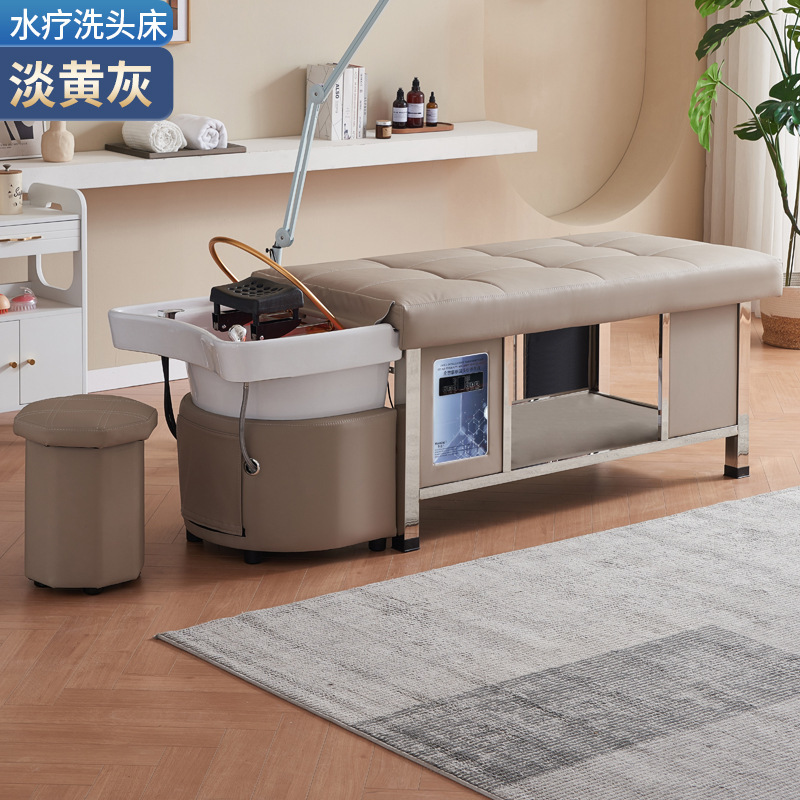 Cama de masaje de terapia de cabello para salón de belleza especial de peluquería calentador de agua de temperatura constante de circulación de agua fumigante tailandés lavabo de cabello