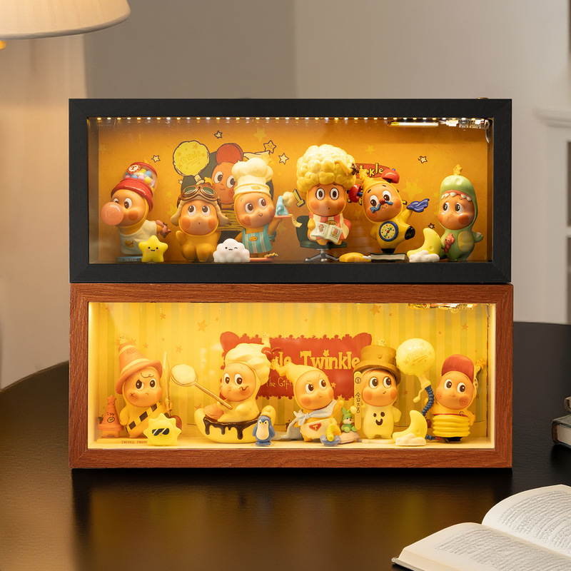 Star Man Storage Display Box Three-Dimensional Photo Frame Bubble Mart Blind Box Cute Dustproof Display Frame with Light Factory Wholesale