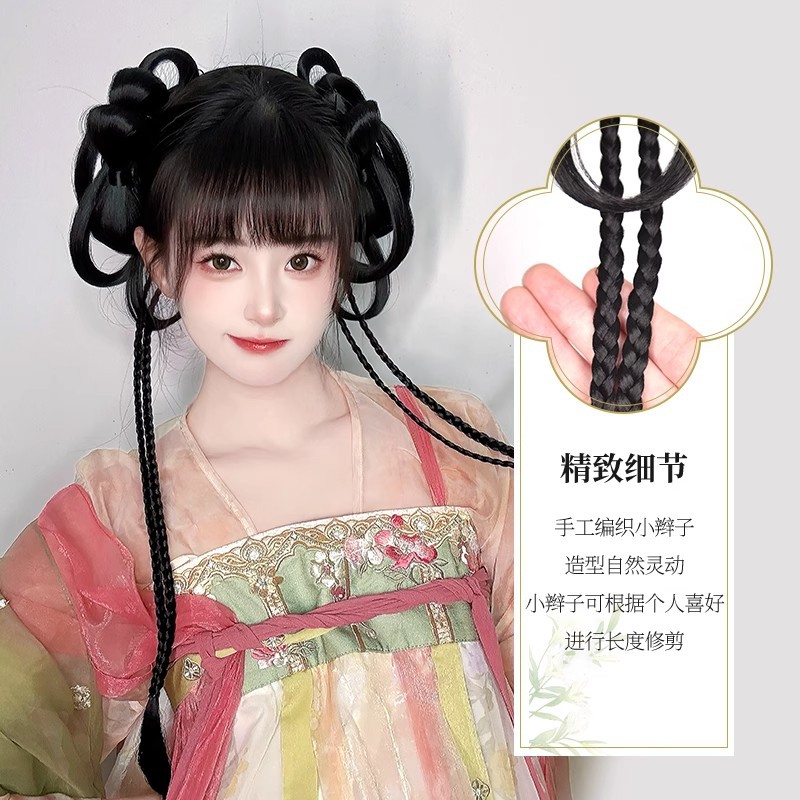 Moño Postizo Tradicional Chino para Hanfu de Fibra Sintética con Pinza image 4