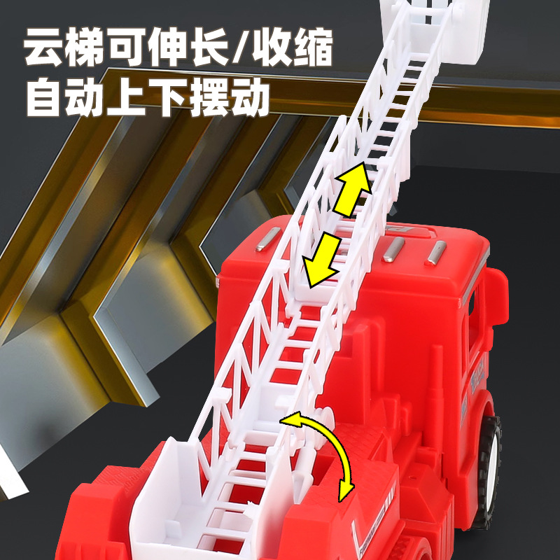 Nuevo coche de juguete universal eléctrico de fuego colorido música luz fuego escalera coche juguete de los niños puesto al por mayor