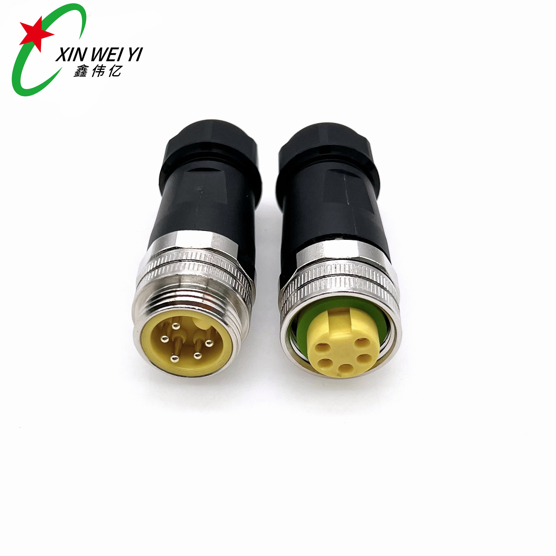 7/8传感器八分之七5P塑料直头焊线式IP68连接器工业级连接器