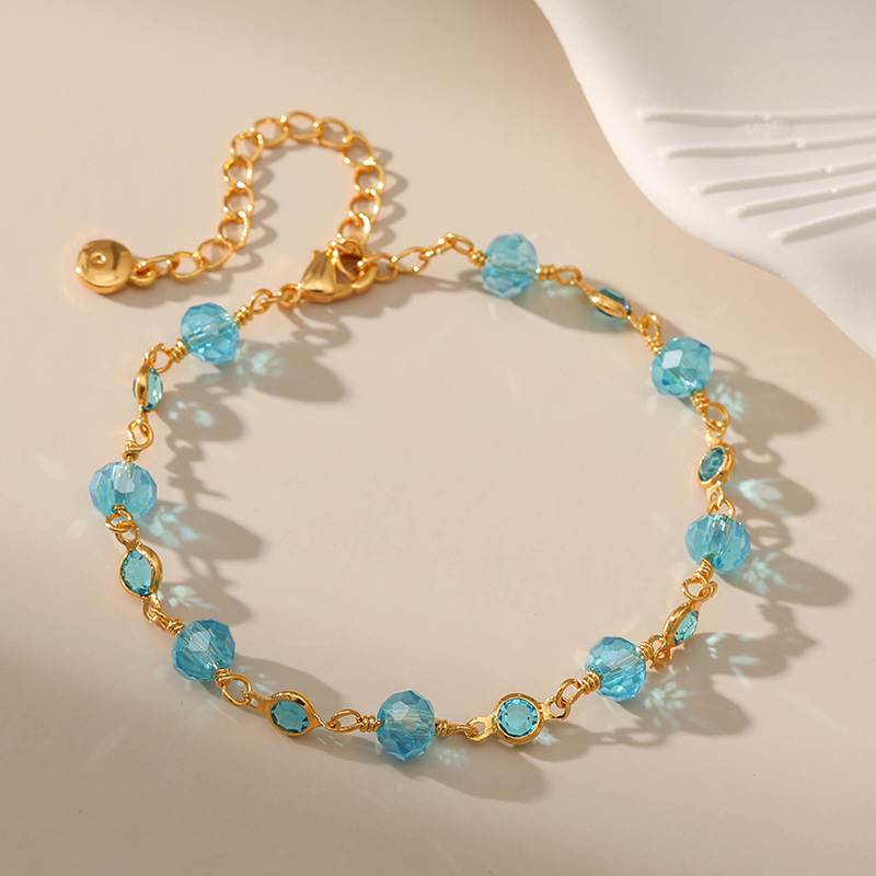 Copper blue elegant bracelet with zircon
