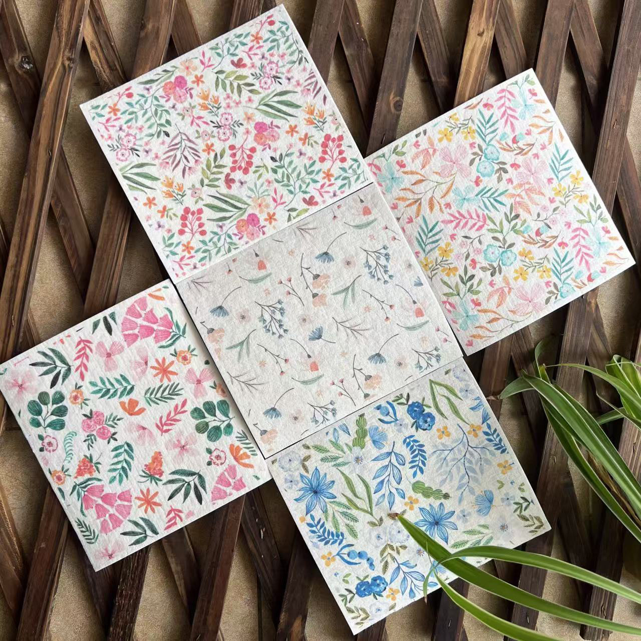 Toallas suecas alemanas dm toallas absorbentes de agua sin aceite eco pulpa de algodón impresa toallas de cocina