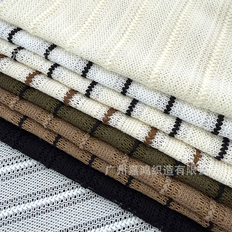 Tejido de encaje de poliéster, tejido de punto, tejido de doble color, blusa, abrigo, tejido multicolor, fábrica de stock