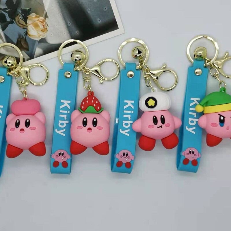 New Creative Cartoon Anime Kirby Doll Keychain Pendant Cute Girly Heart Bag Pendant Gift