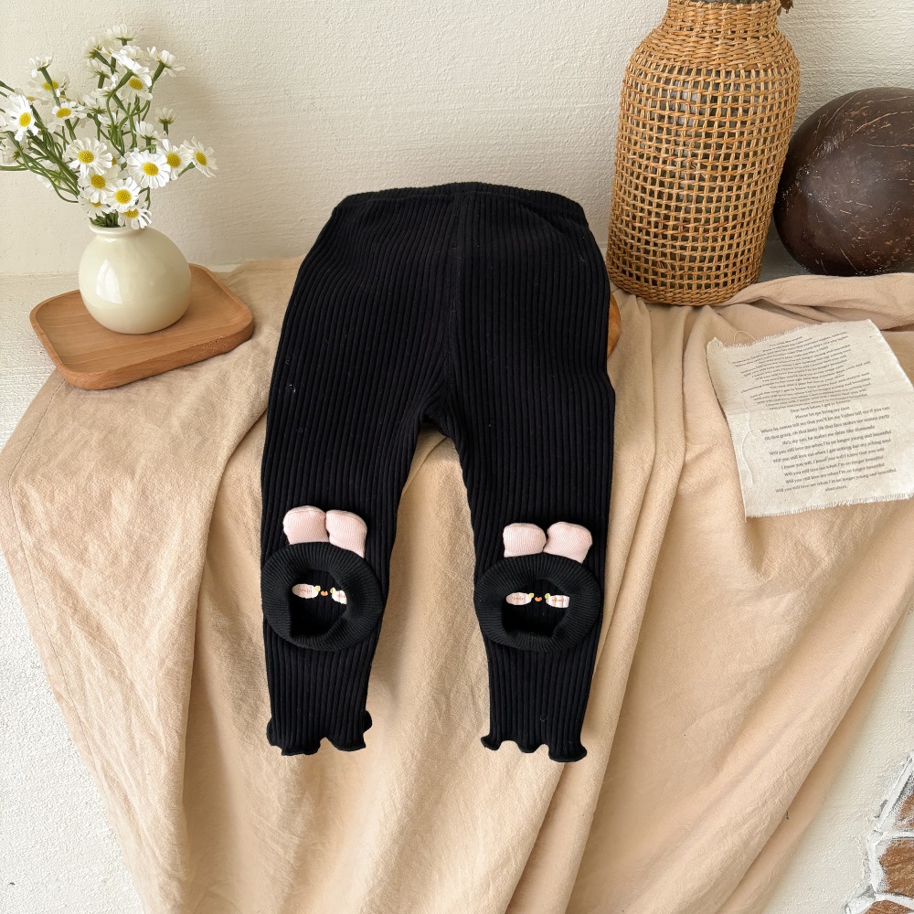 2024 primavera y otoño nuevo estilo ins versión coreana de un tipo de bebé bebé dulce y lindo 0-3 años de edad leggings elásticos exteriores 1