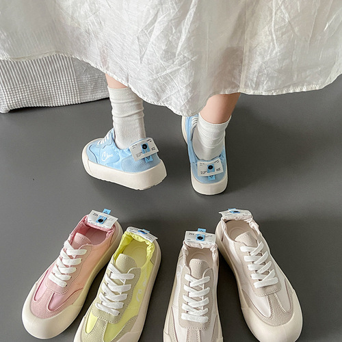  Summer New Breathable White Shoes Casual Big Toe Shoes Versatile Korean Style Sneakers Thick Soled Platform Shoes Women R618