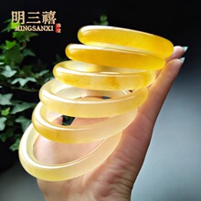 天然黄龙玉手镯黄玉黄翡平替余太翠玉镯新中式半山水桂花酿手镯