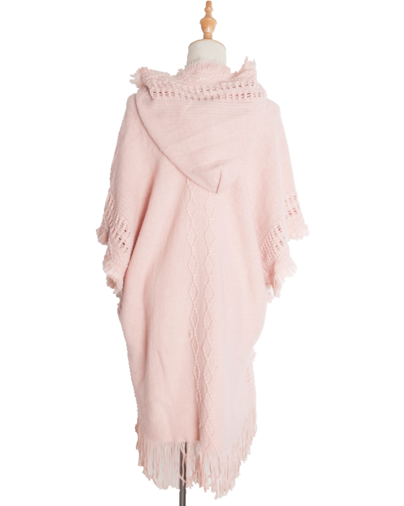 Unisex plášť Jarní a zimní pletený plášť s kapucí a knoflíky pro větší velikosti_voghion.com