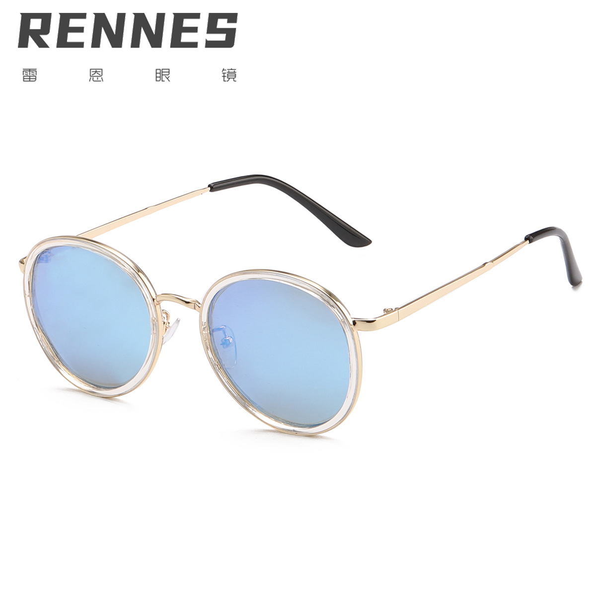 2021 nuevas gafas de sol de marco redondo pequeño marco de metal para mujer gafas de sol ovaladas gafas de sol retro para hombres 2033