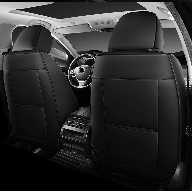 All-Season Universal Full Leather Waist-Supporting Full-Cover Fabric Wear-Resistant Universal Five-Seater Car Seat Cushion and Cover