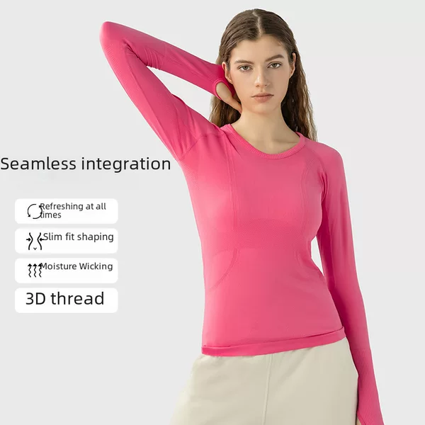 Diqian Clothing's New Seamless Yoga Top Long-Sleeved Women's Sports Running Comfortable Breathable Fitness Wear D19083