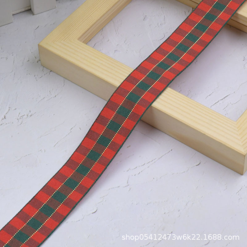 Cinta navideña multicolor Plaid cinta flor regalo embalaje decoración navideña DIY joyería material al por mayor