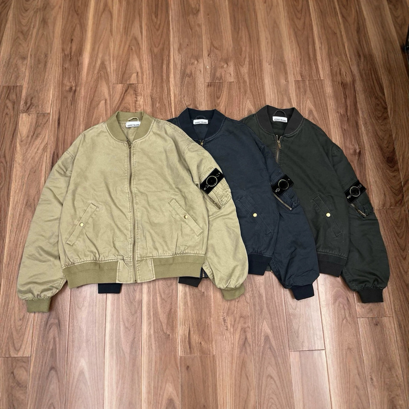 Cross-border wholesale STONE stone flight jacket coat in classic tones with vintage texture, couple's style top Cross-border wholesale STONE stone flight jacket coat in classic tones with vintage texture, couple's style top