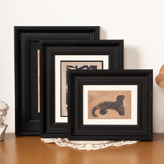 法式北歐風中古復古小眾高級感黑色相框油畫水彩畫高分子畫框定製