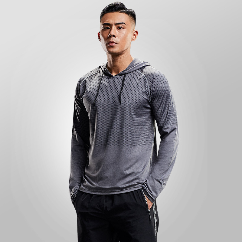 Men's Hooded Long-Sleeve Sweatshirt for Sports, Running, Fitness, Casual Pullover Top, 1-Piece Dropshipping Trendy Item