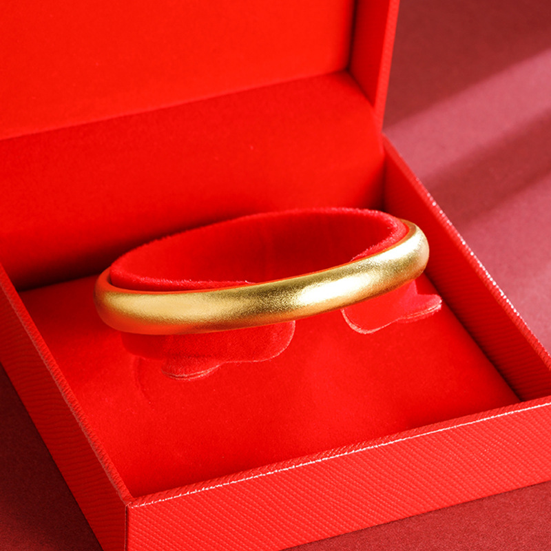 Antiguo oro vietnamita baifu esmerilado pulsera mate Fu caracter herencia de aleación de cobre mujer larga pulsera no desvanecerse al por mayor