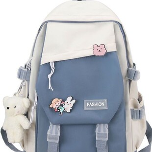 Contrast color Joker Japanese students large capacity schoolbag college style leisure backpack tooling style backpack wholesale