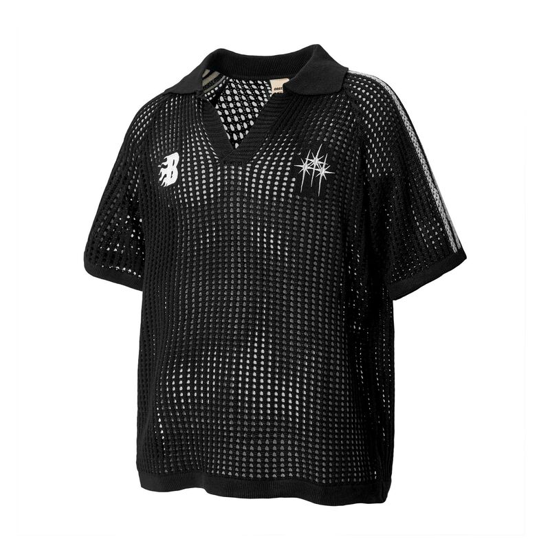 OREETA国潮網目抜きvネック半袖tシャツ男女潮牌ゆるいカジュアル襟POLOニット|undefined