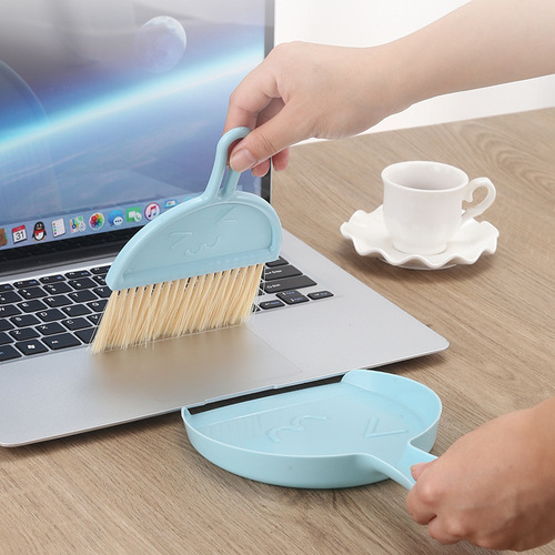New Semi-Circular Keyboard Brush Desk Mini Broom Set Small with Dustpan Keyboard Cleaning Brush Household Debris Brush