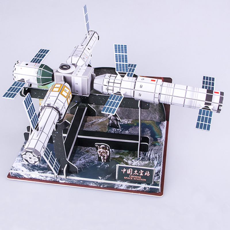 厂家3D立体拼图礼盒装太空飞船火箭坦克模型儿童科技DIY益智玩具