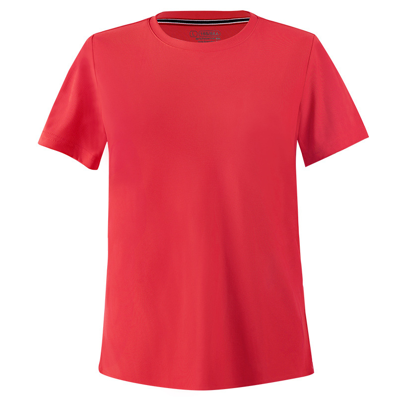 Ropa de entrenamiento deportivo transpirable de secado rápido cuello redondo Camiseta manga corta superior casual suelta entrenamiento ropa de yoga imprimible LOGO