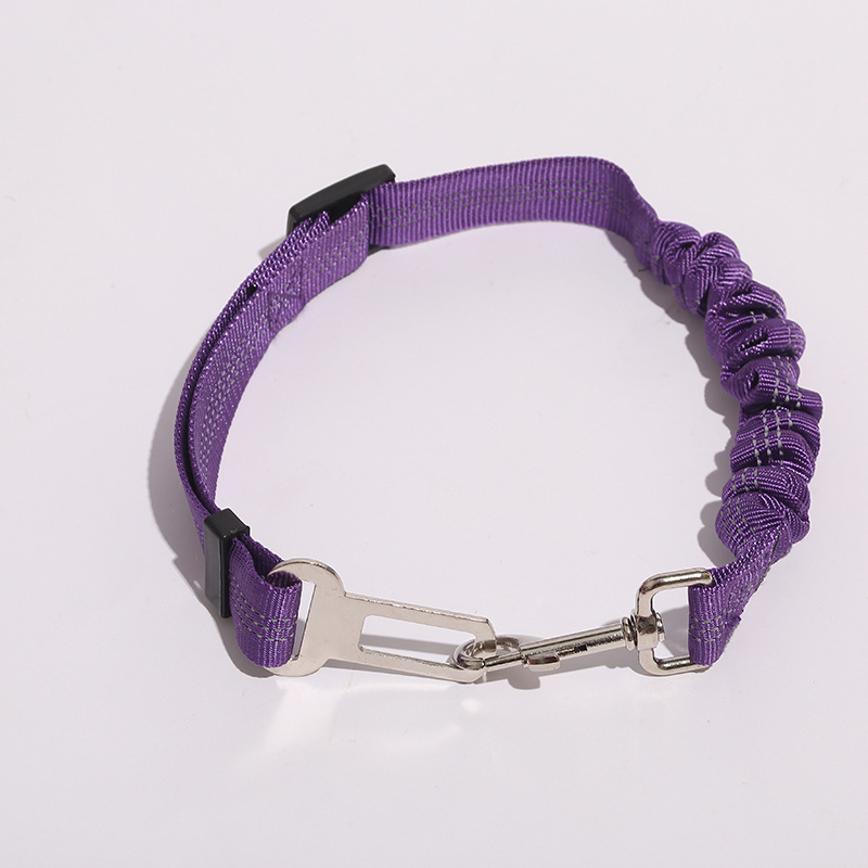 Accessoires pour animaux de compagnie : ceinture de sécurité auto élastique réfléchissante, laisse de sécurité pour chien._voghion.com