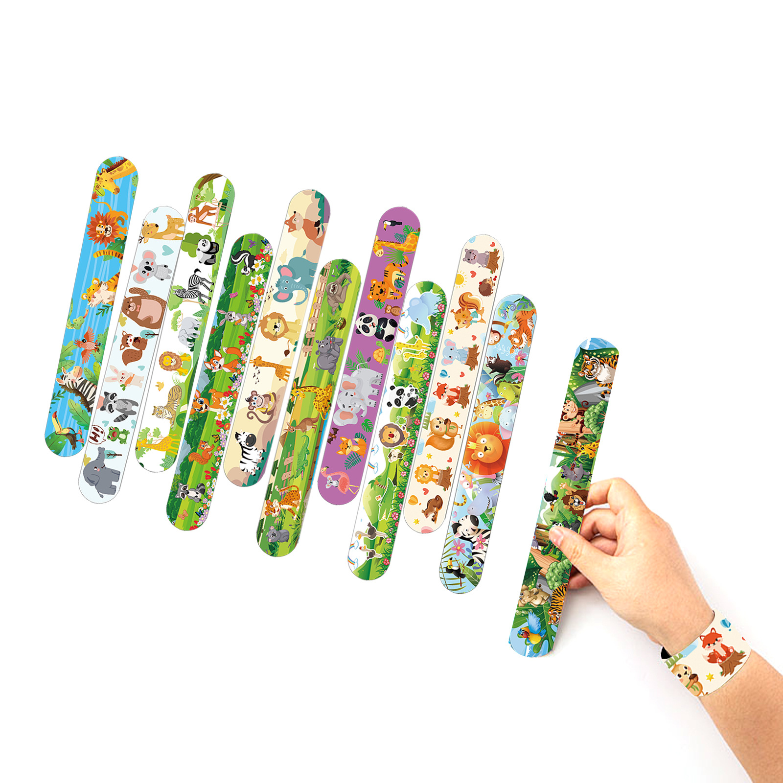 Animales forestales transfronterizos anillo de pvc tema animal de la selva pulsera anillo