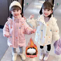 Зимняя одежда с хлопковой подкладкой для девочек, новинка 2023 года, зимние куртки с хлопковой подкладкой в детском стиле, детская утолщенная одежда с вышивкой на пуховой подкладке