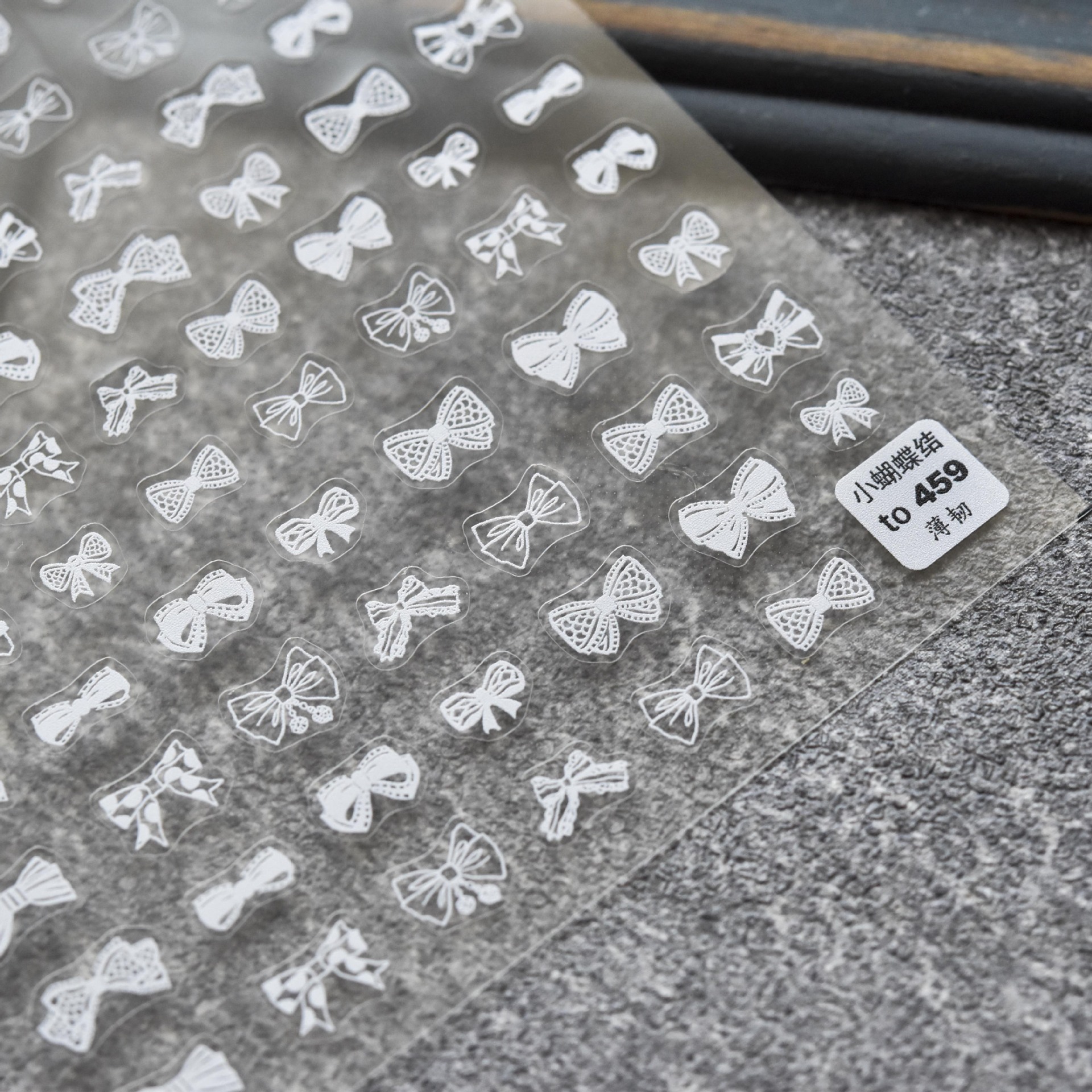 tomoni Thin tough 459 Gum Nail enhancement Japanese Sticker 5d Nail Stickers 2021 white Small bow