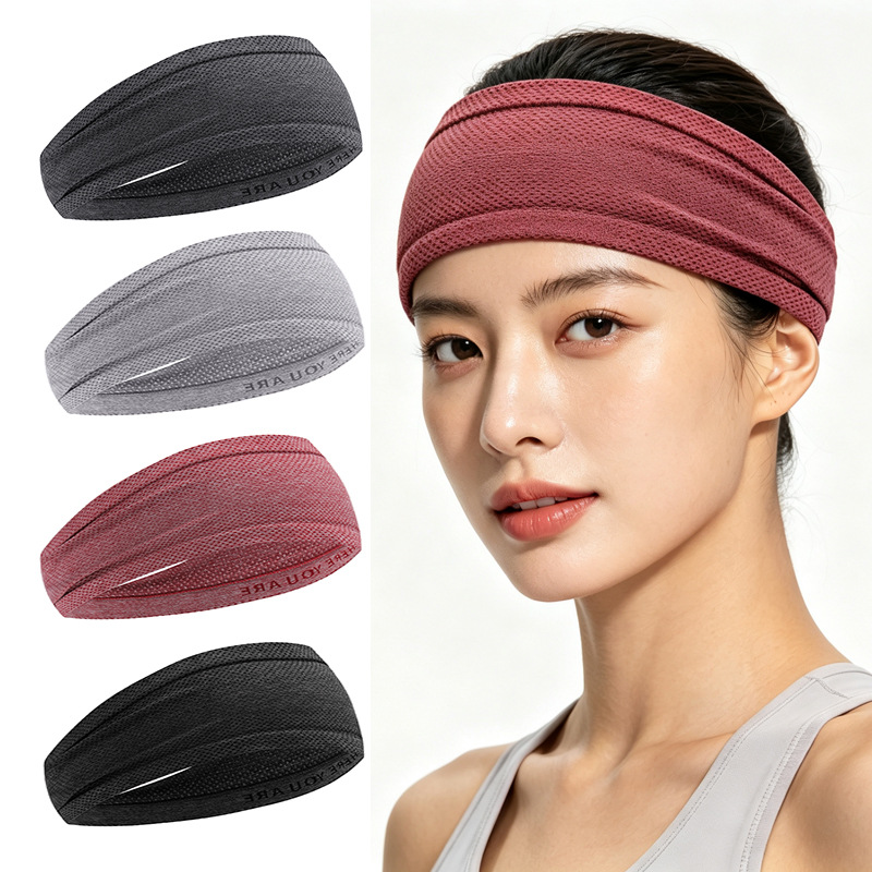 New European and American style sports headband, yoga sweat-absorbing band, outdoor running non-slip fitness headband, elastic headband, sweat-proof