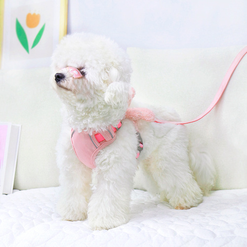 Dog harness, small and medium-sized dog walking rope, anti-breakaway, adjustable cat harness, pet leash