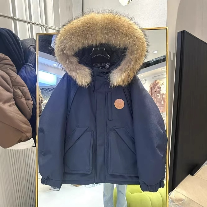 2026 Winter New Style Large Fur Collar Mid-Length down Jacket Women's Coat Workwear Unisex Couple Thick Hooded European Style 2026 Winter New Style Large Fur Collar Mid-Length down Jacket Women's Coat Workwear Unisex Couple Thick Hooded European Style