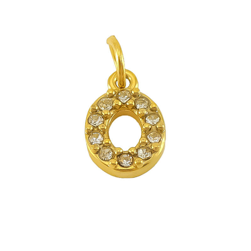Nueva moda europea y americana de acero inoxidable con incrustaciones de diamantes 26 letras inglesas colgantes accesorios femeninos Advanced Advanced Mini letras joyas
